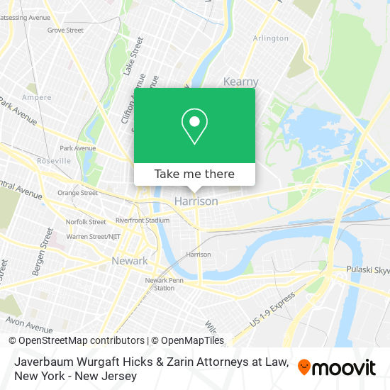 Javerbaum Wurgaft Hicks & Zarin Attorneys at Law map