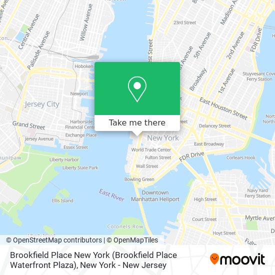 Mapa de Brookfield Place New York (Brookfield Place Waterfront Plaza)