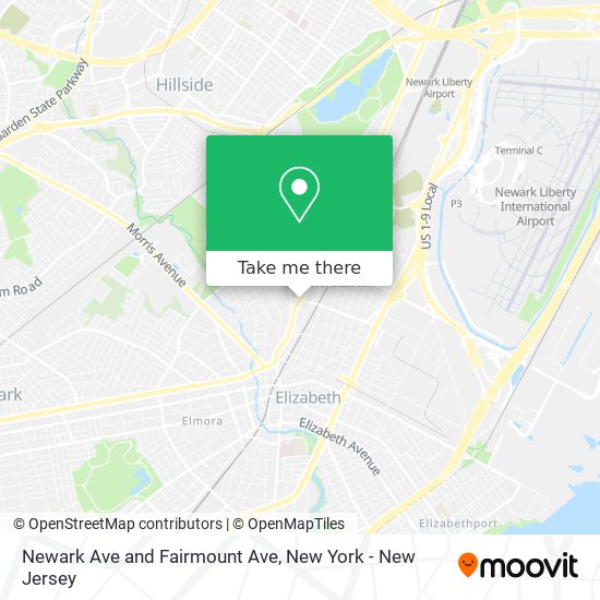 Newark Ave and Fairmount Ave map