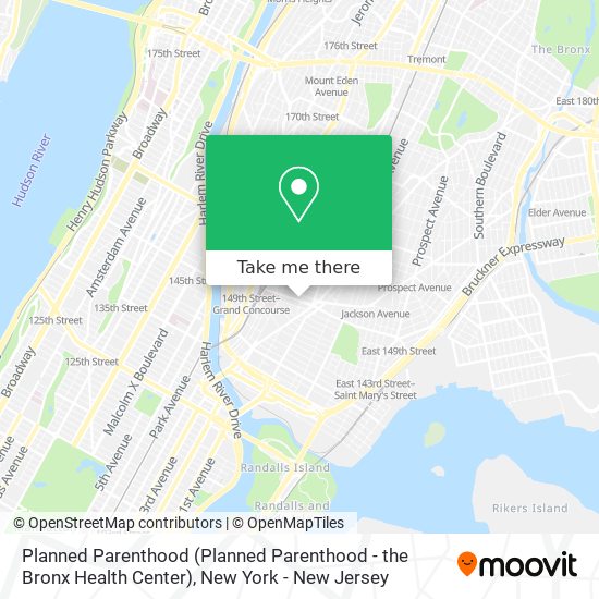 Planned Parenthood (Planned Parenthood - the Bronx Health Center) map