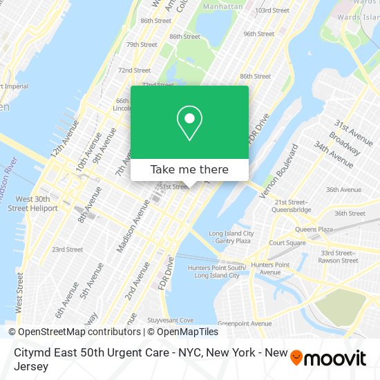 Mapa de Citymd East 50th Urgent Care - NYC