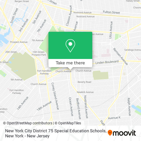 New York City District 75 Special Education Schools map