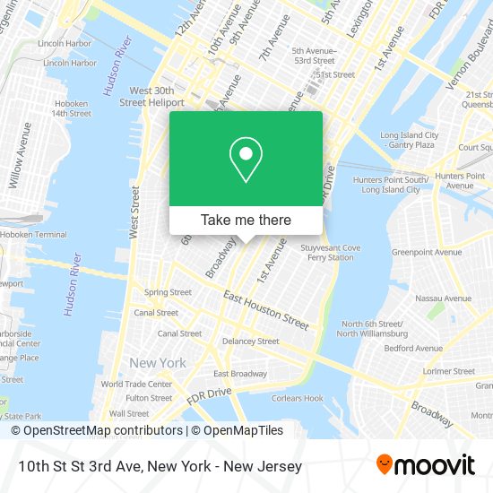 10th St St 3rd Ave map