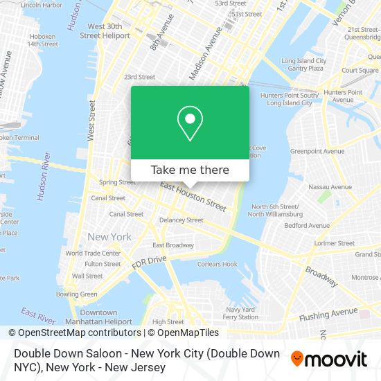 Mapa de Double Down Saloon - New York City (Double Down NYC)