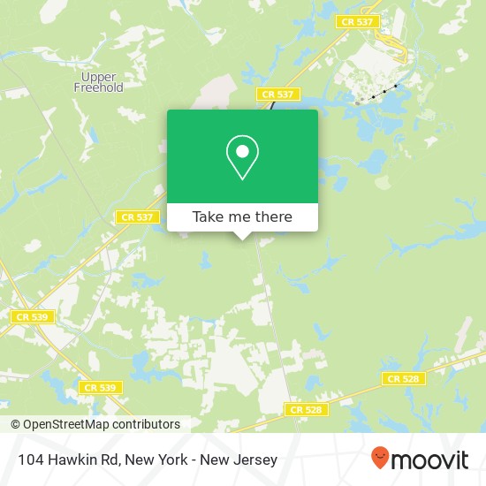 Mapa de 104 Hawkin Rd, New Egypt, NJ 08533