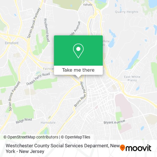 Westchester County Social Services Deparment map