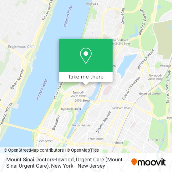 Mapa de Mount Sinai Doctors-Inwood, Urgent Care (Mount Sinai Urgent Care)