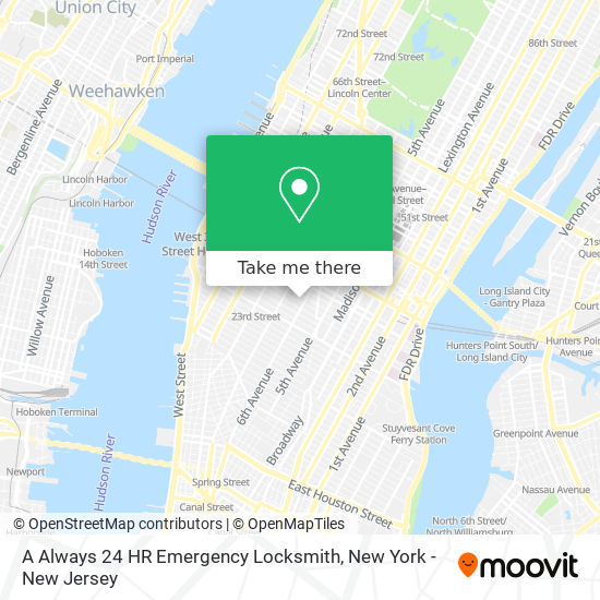 A Always 24 HR Emergency Locksmith map