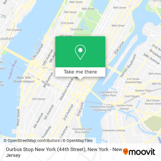 Mapa de Ourbus Stop New York (44th Street)