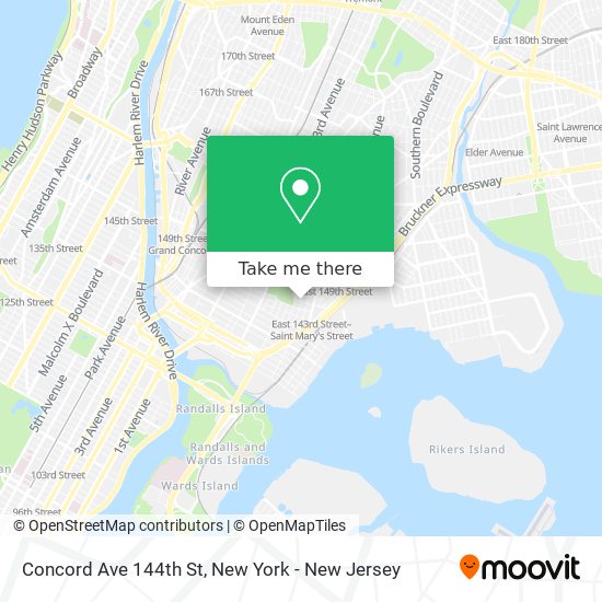 Concord Ave 144th St map