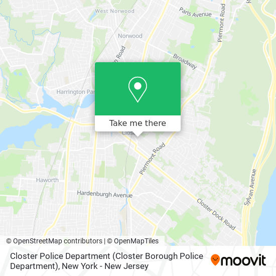 Closter Police Department map