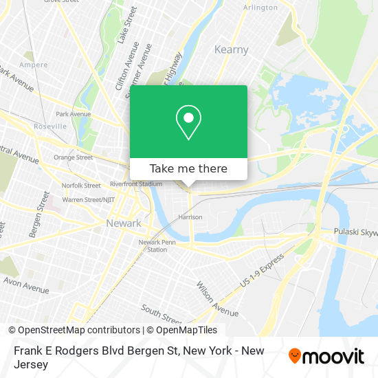 Mapa de Frank E Rodgers Blvd Bergen St