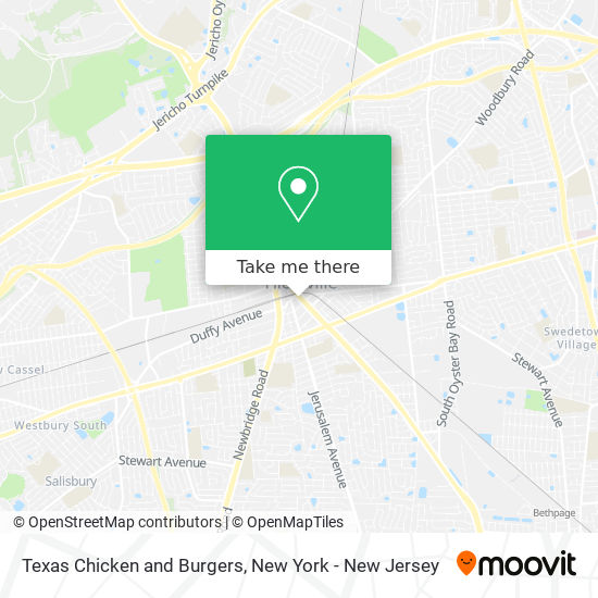 Texas Chicken and Burgers map