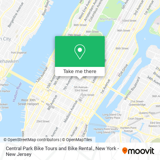 Central Park Bike Tours and Bike Rental. map