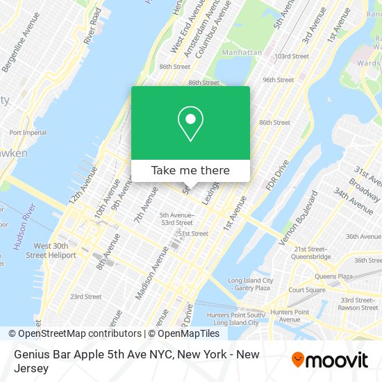 Mapa de Genius Bar Apple 5th Ave NYC