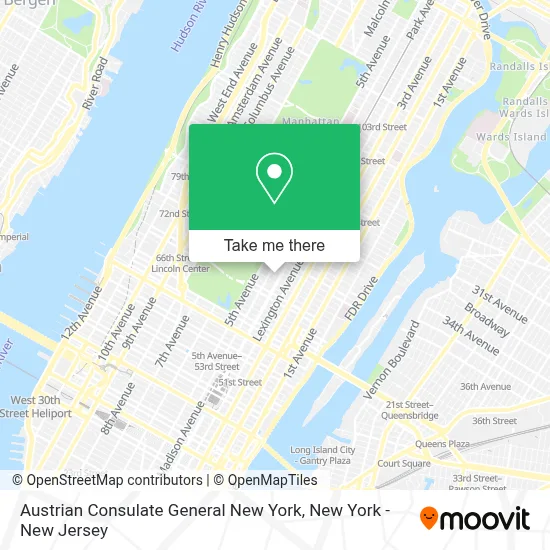Austrian Consulate General New York map