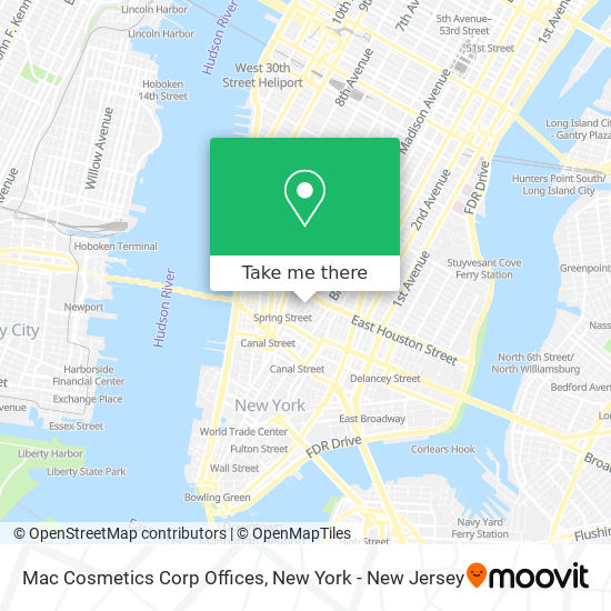 Mapa de Mac Cosmetics Corp Offices