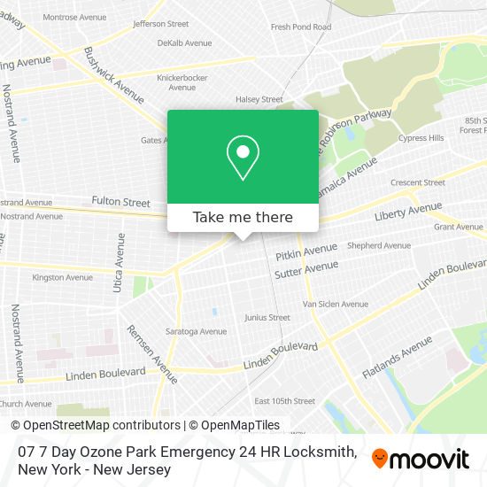 Mapa de 07 7 Day Ozone Park Emergency 24 HR Locksmith