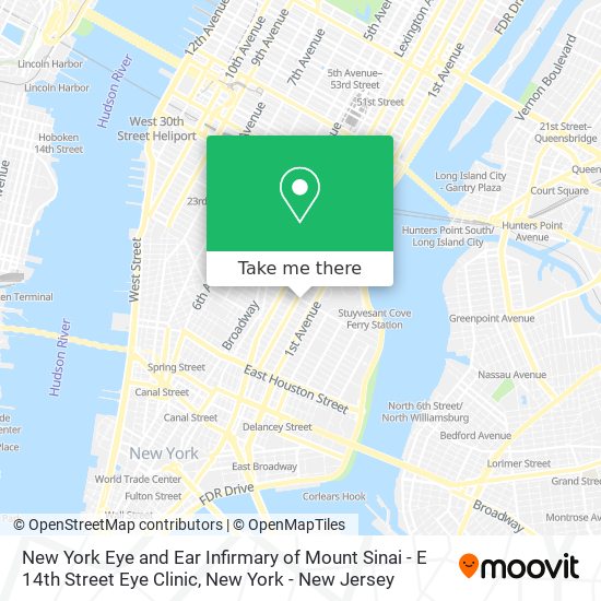 New York Eye and Ear Infirmary of Mount Sinai - E 14th Street Eye Clinic map