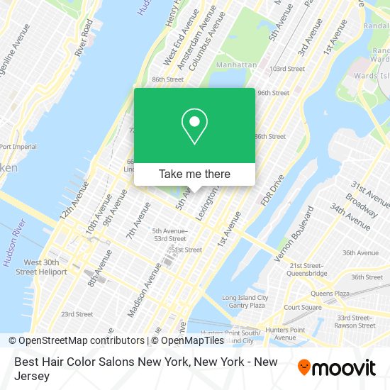 Best Hair Color Salons New York map