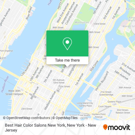 Mapa de Best Hair Color Salons New York