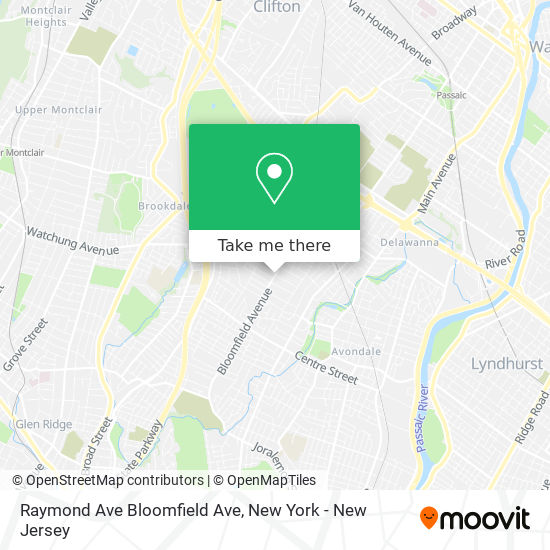 Mapa de Raymond Ave Bloomfield Ave