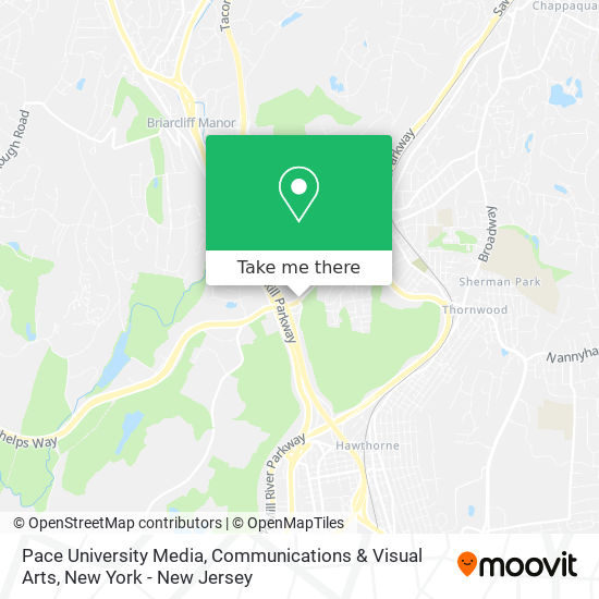 Pace University Media, Communications & Visual Arts map