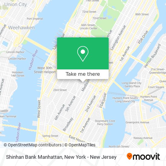 Mapa de Shinhan Bank Manhattan