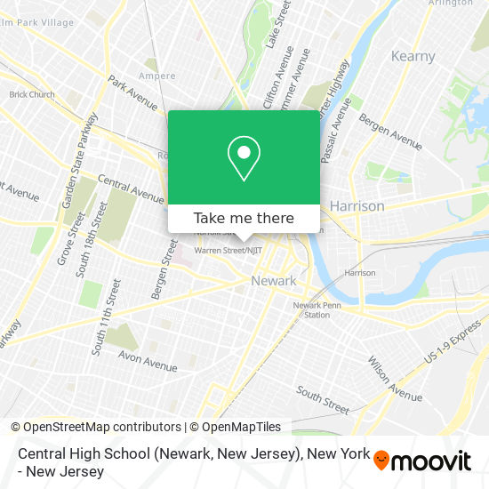 Mapa de Central High School (Newark, New Jersey)