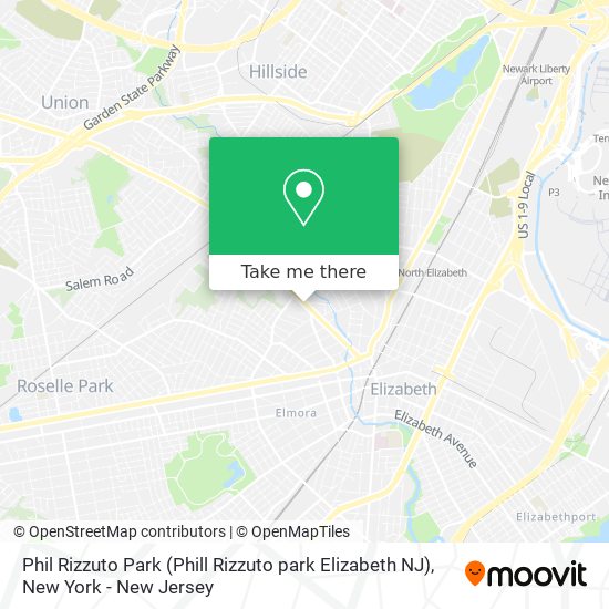 Mapa de Phil Rizzuto Park (Phill Rizzuto park Elizabeth NJ)