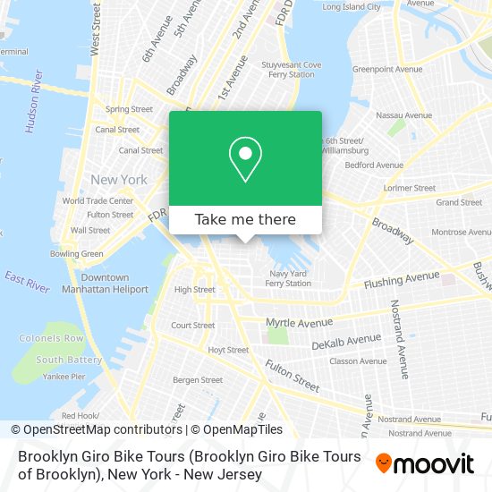 Mapa de Brooklyn Giro Bike Tours