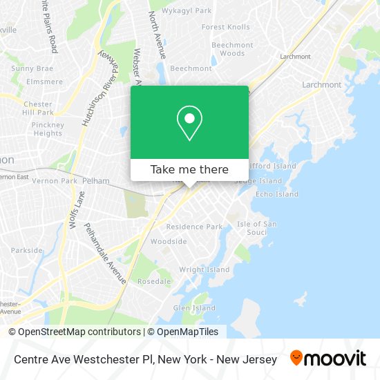 Mapa de Centre Ave Westchester Pl