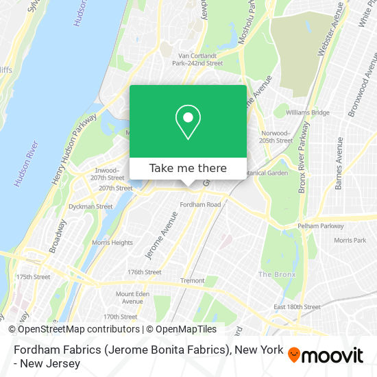 Mapa de Fordham Fabrics (Jerome Bonita Fabrics)