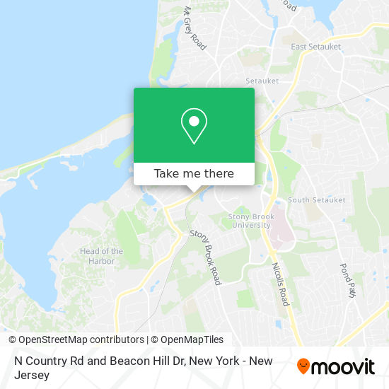 N Country Rd and Beacon Hill Dr map
