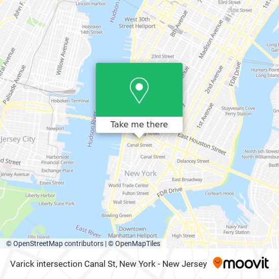 Varick intersection Canal St map