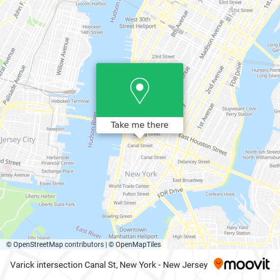 Mapa de Varick intersection Canal St