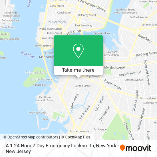 Mapa de A 1 24 Hour 7 Day Emergency Locksmith
