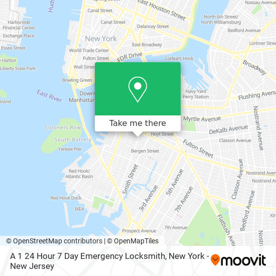 A 1 24 Hour 7 Day Emergency Locksmith map