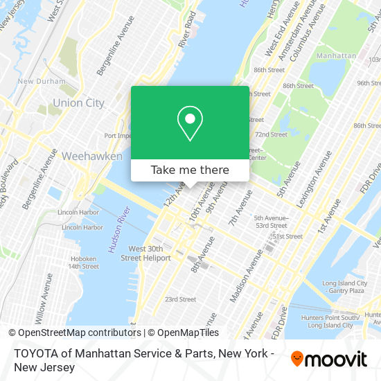 TOYOTA of Manhattan Service & Parts map