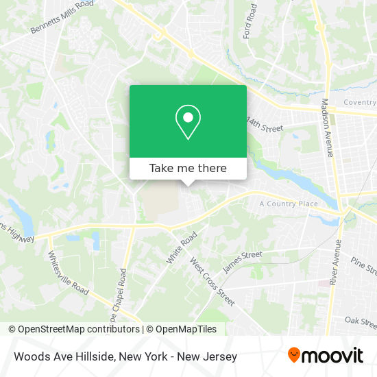 Woods Ave Hillside map