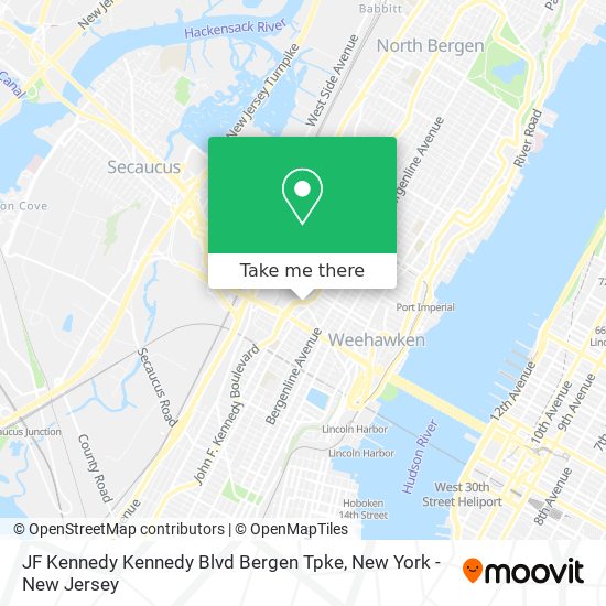 JF Kennedy Kennedy Blvd Bergen Tpke map