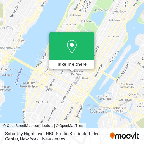 Saturday Night Live- NBC Studio 8h, Rockefeller Center map