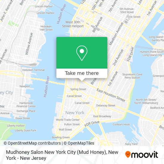 Mudhoney Salon New York City (Mud Honey) map