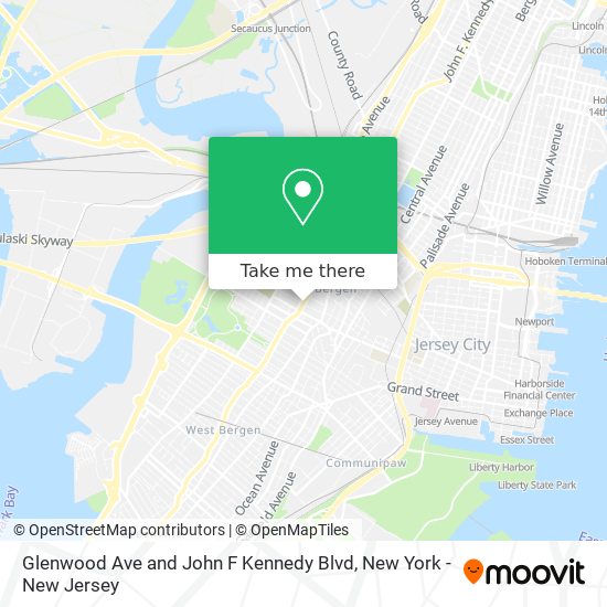 Mapa de Glenwood Ave and John F Kennedy Blvd