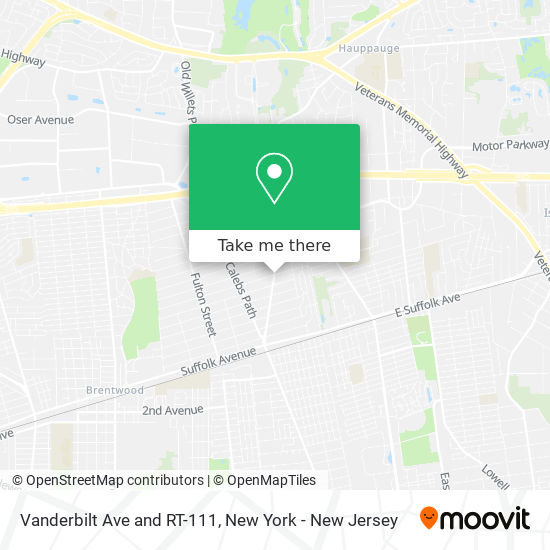 Vanderbilt Ave and RT-111 map