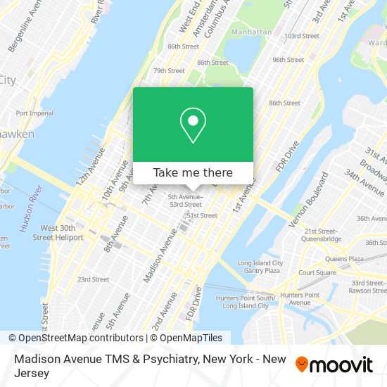 Madison Avenue TMS & Psychiatry map