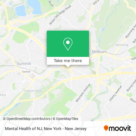 Mapa de Mental Health of NJ