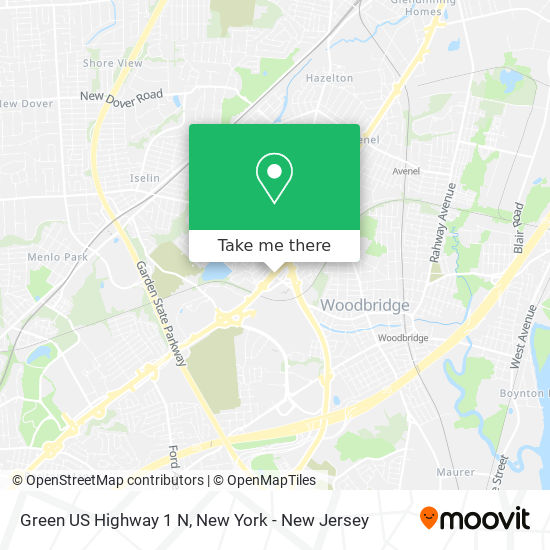 Green US Highway 1 N map