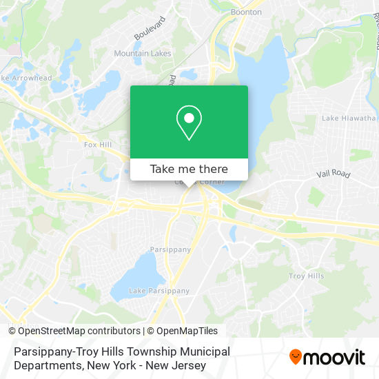 Mapa de Parsippany-Troy Hills Township Municipal Departments