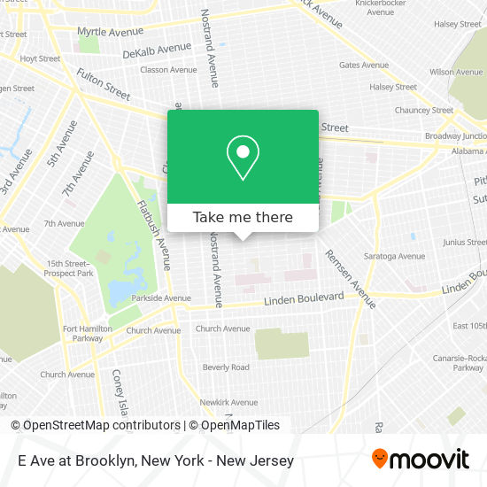 E Ave at Brooklyn map